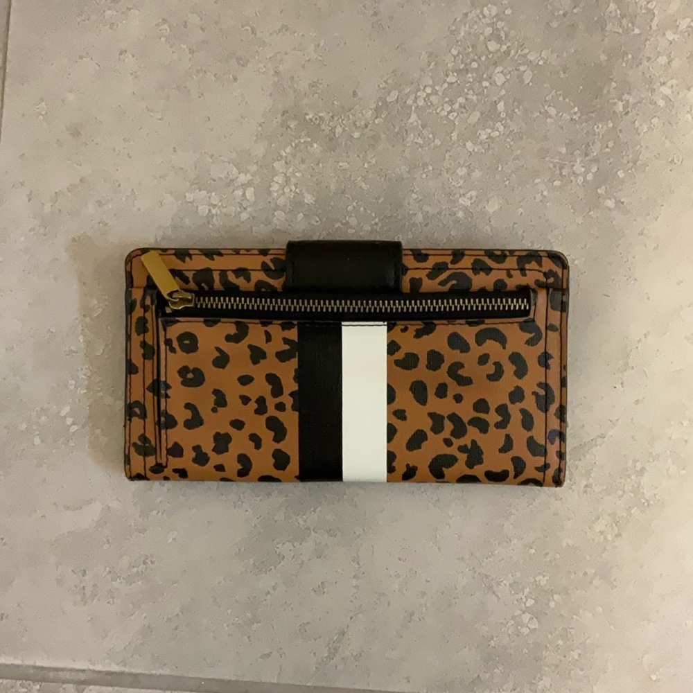 Fossil Logan Tab Cheetah Slim Wallet - Used - image 3